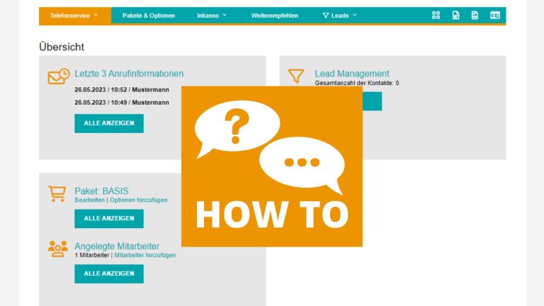 Einrichtung für Ihr persönliches Telefonservice