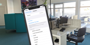 Handy mit Klingeltoneinstellung im Büro