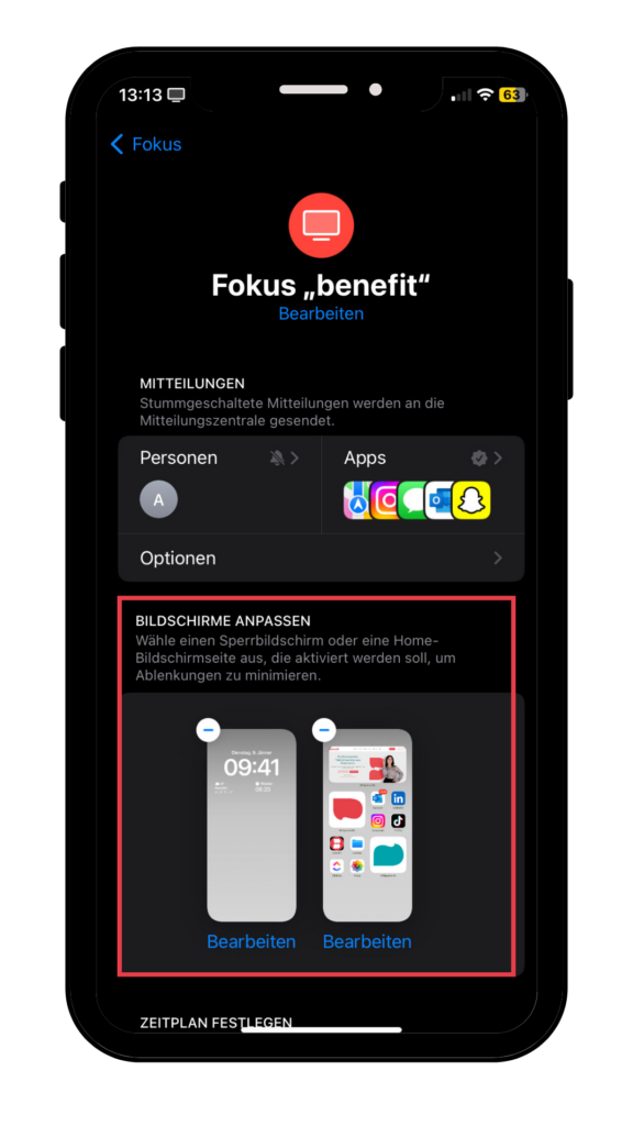 individuelle iPhone Home-Seite