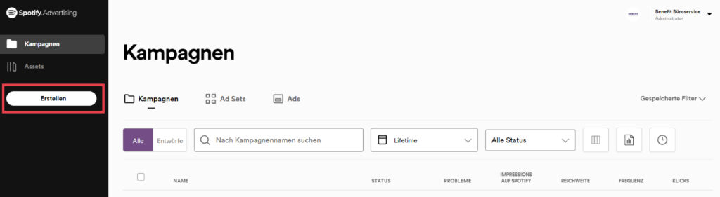 Spotify Ads erstellen - Kampagnen anlegen 